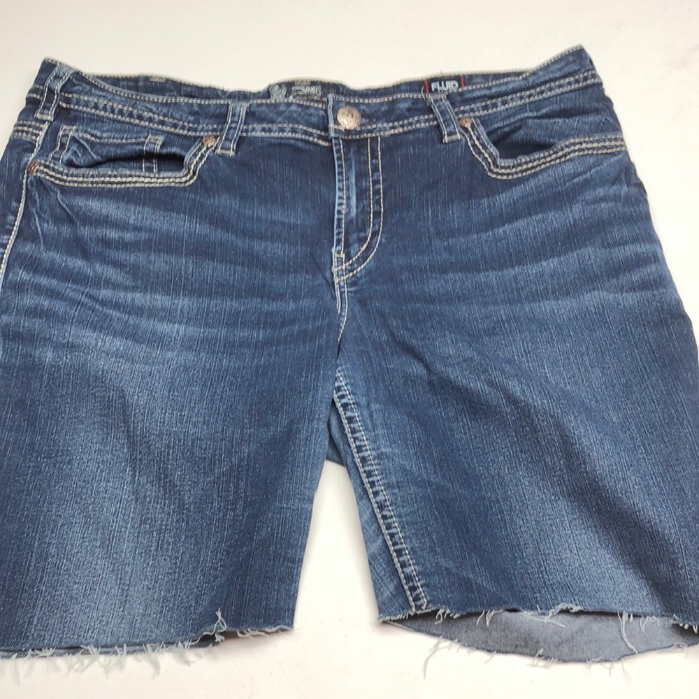 Silver Jeans Blue Jean Shorts with Distressed Hem